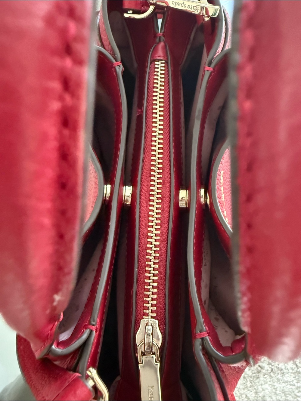 Stunning Kate Spade Dumpling Cherry Red Pebbled Leather Satchel! ❤️ - Picture 8 of 11